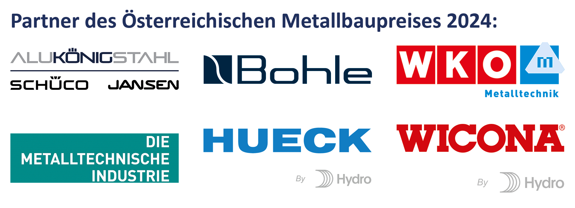Logos der Partner des Metallbaupreises 2024
