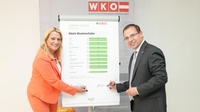 Bildungslandesrätin Daniela Winkler und Wirtschaftskammerpräsident Andreas Wirth. 