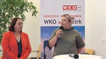 Julia Lessacher (Bezirksvorsteher-Stellvertreterinnen Mariahilf) mit Verena Haller (WK Wien Bezirksobfrau Mariahilf)