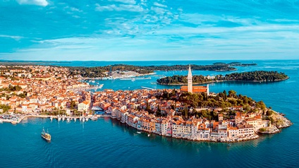 Blick von oben auf Rovinj 