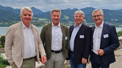 Toni Ferk, Alexander Schmid (Miesbach), Andreas Ross (Bad Tölz) und Stefan Bletzacher (WK Schwaz) die Organisatoren der ersten grenzüberschreitenden Geschäftskontaktmesse