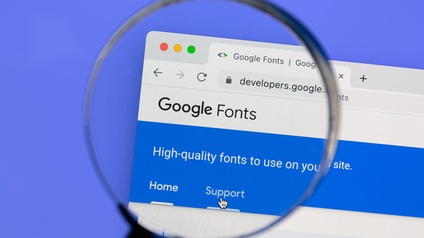 Google Fonts Seite in einer Lupe