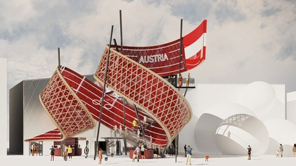 Rendering des österreichischen EXPO-Pavillons in Osaka, Japan
