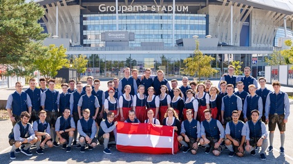 Team Austria WorldSkills 2024 vor Groupama Stadion