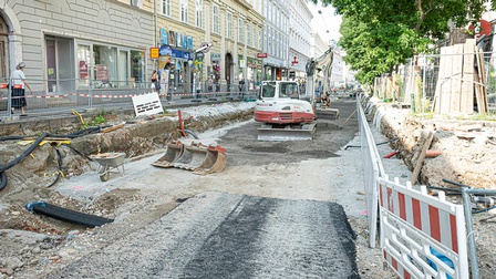 Die Baustellenwüste in der Grazer Radetzkystraße