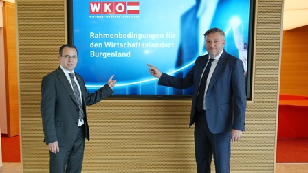 Wirtschaftskammerpräsident Andreas Wirth und Wirtschaftskammerdirektor Harald Schermann (v. l.).