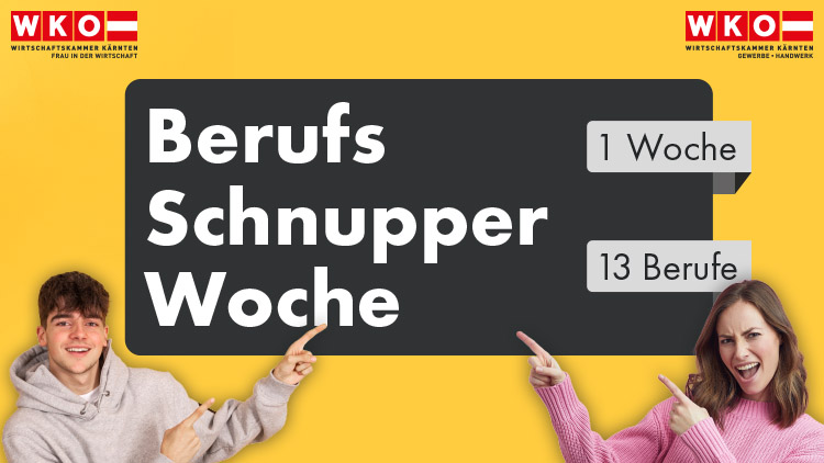 Grafik zu der Berufschnupperwoche: Eine Woche, 13 Berufe