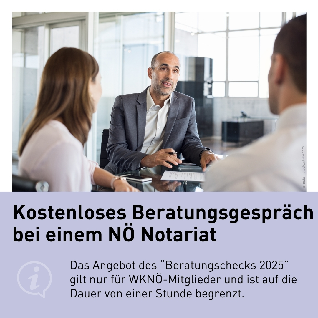 Kostenloses Beratungsgespräch bei einem NÖ Notariat 