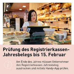 Prüfung des Registrierkassen-Jahresbelegs bis 15. Februar 