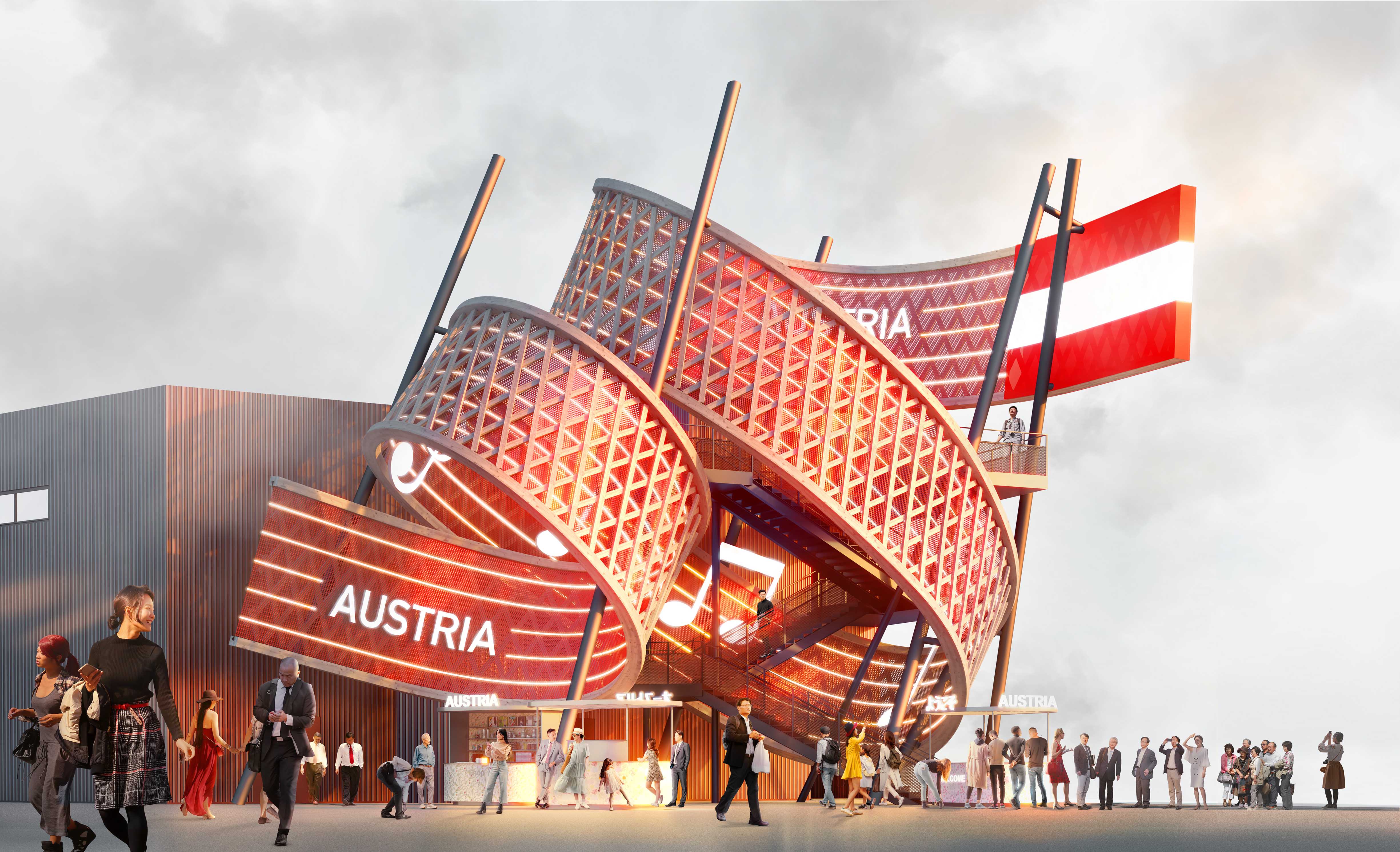 Rendering des österreichischen Pavillons