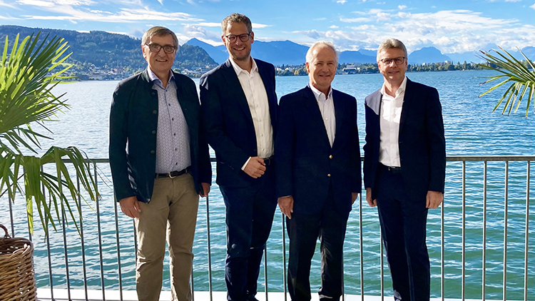 Spartenobleutetreffen der Industrie V. l.: Erich Frommwald (Oberösterreich), Markus Comploj (Vorarlberg), Maximilian Oberhumer (Steiermark) und Michael Velmeden (Kärnten).