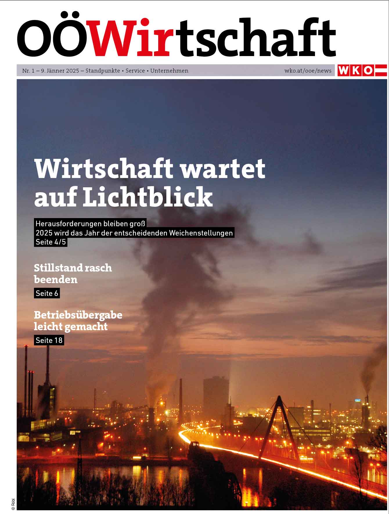 Titelseite der OÖWirtschaft vom 9. Jänner 2025