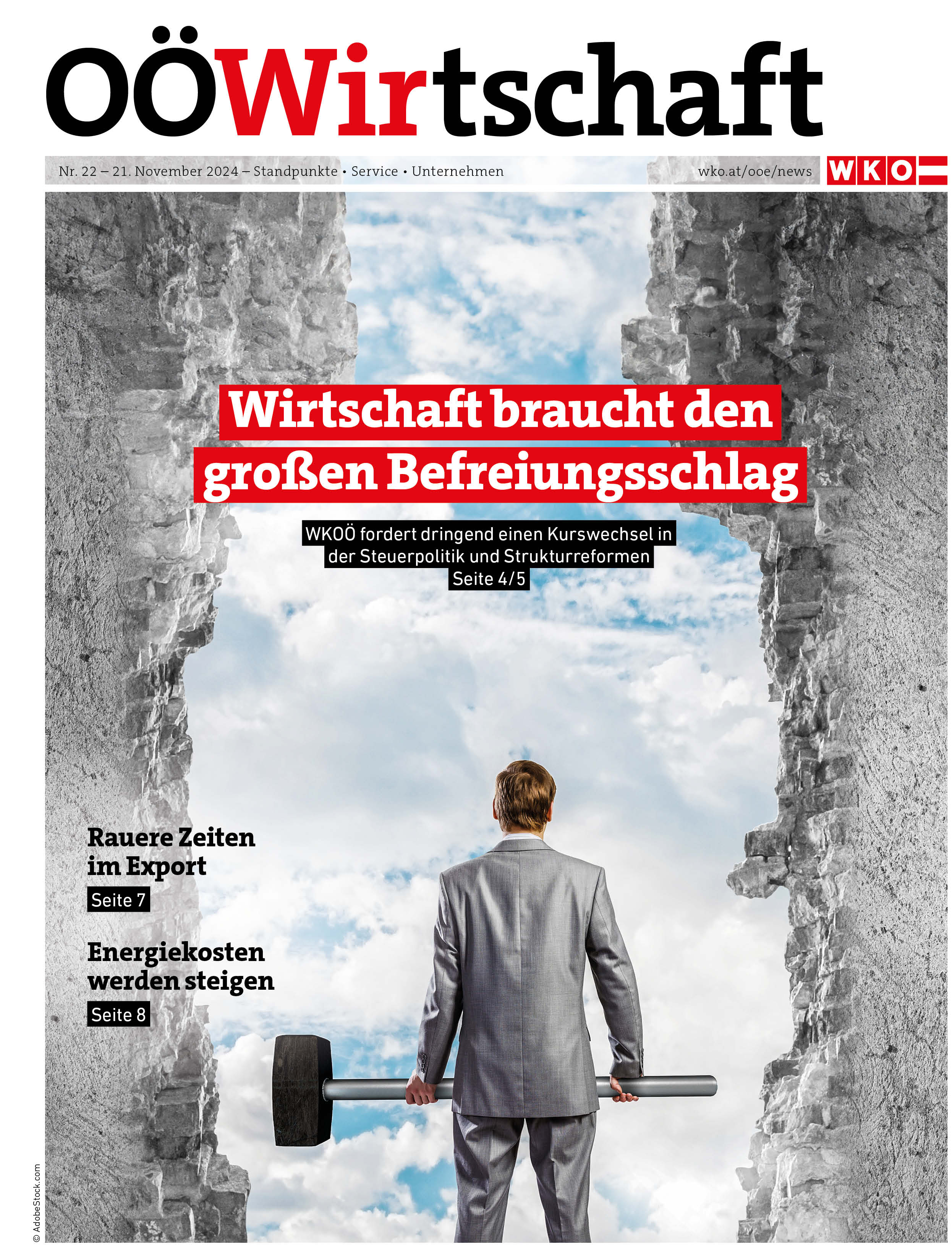 Titelseite der OÖWirtschaft Ausgabe 22