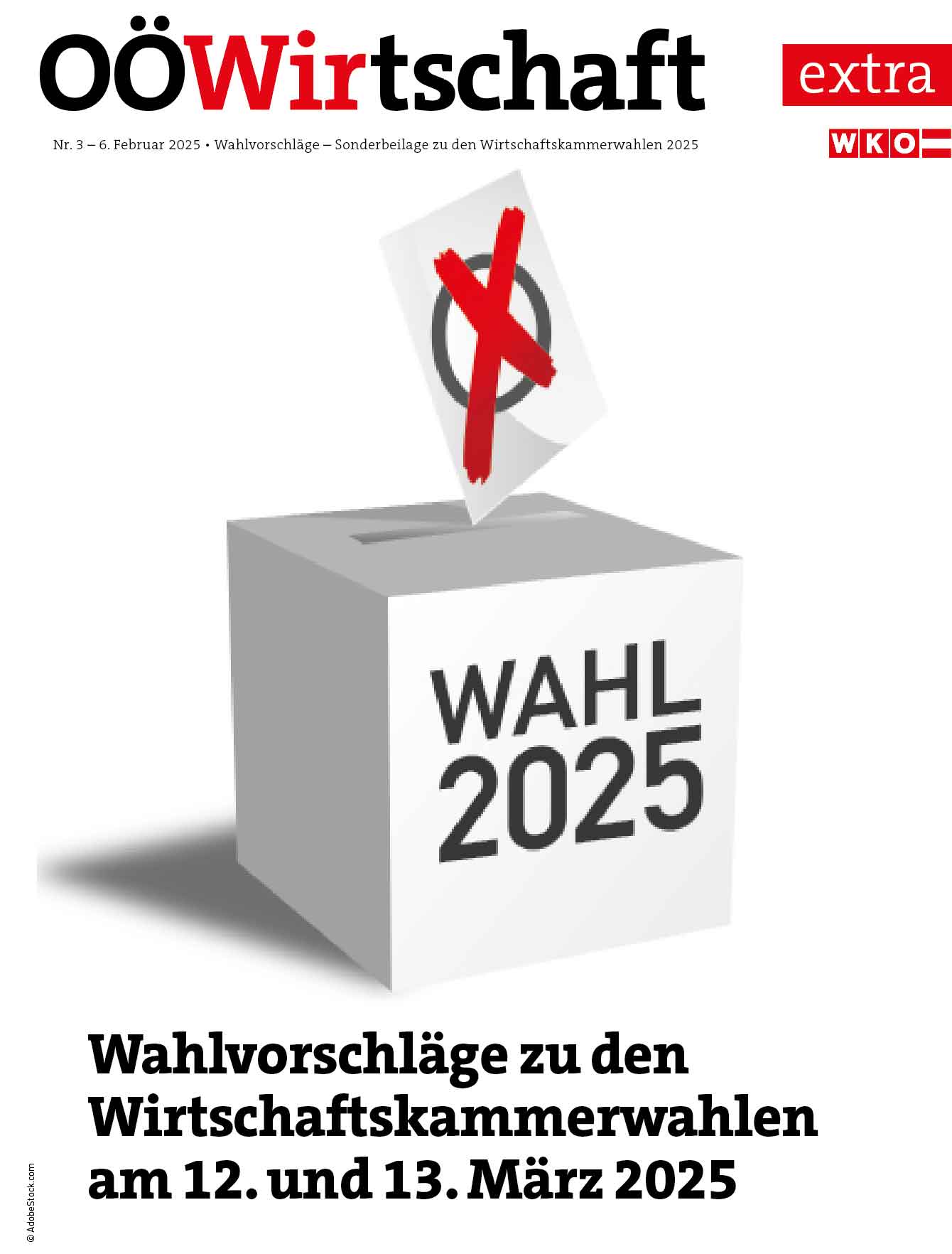 Titelseite der Extraausgabe OÖWirtschaft zur Wirtschaftkammerwahl 2025.