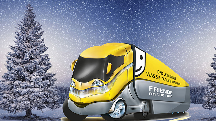 lkw im schnee