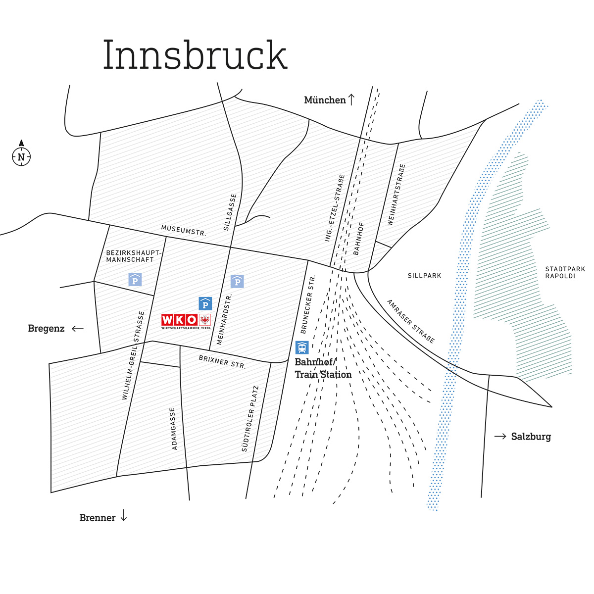 Anfahrtsplan Innsbruck Wirtschaftskammer Tirol