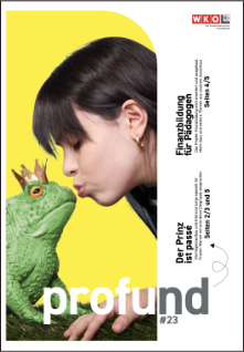 Titelseite profund #23 - Frau küsst Frosch mit Krone