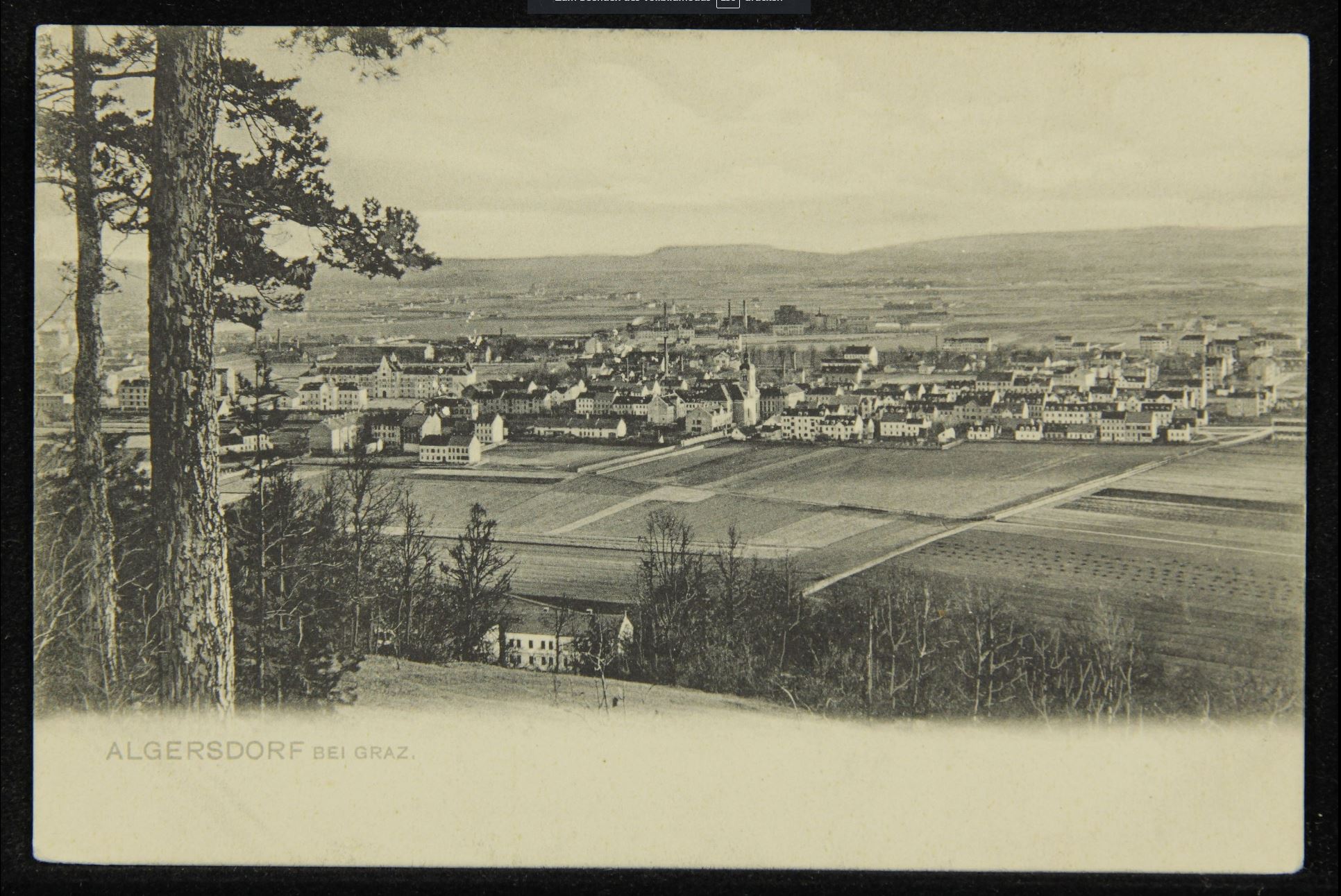 Panorama von Algersdorf bei Graz historische Ansicht