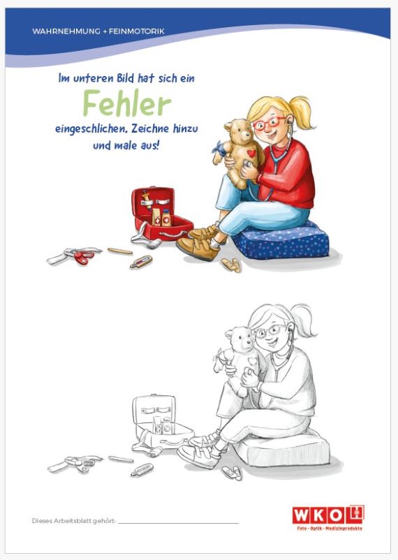 Übung für Kinder "Finde den Fehler"