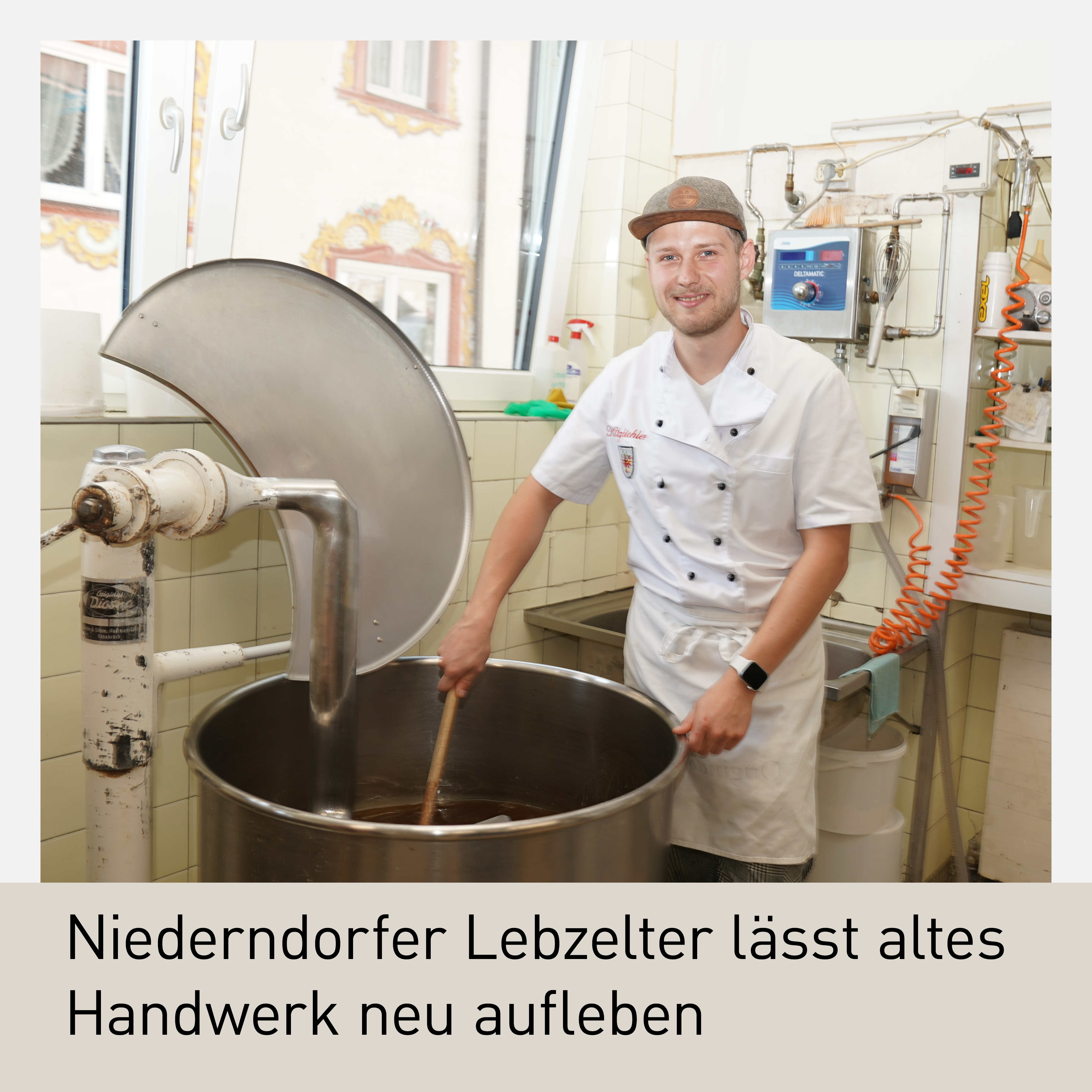 Florian Kitzbichler, Lebzelter aus Niederndorf, belebt traditionelles Handwerk der Lebkuchenherstellung in Tirol neu. Herstellung von handgemachten Lebkuchen mit hochwertigen regionalen Zutaten.